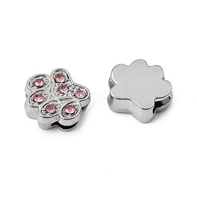 Alloy with Rhinestone Slide Charms RB-NH0002-02P-1