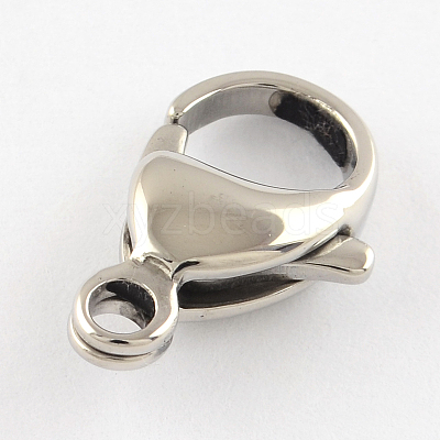 Tarnish Resistant Polished 304 Stainless Steel Lobster Claw Clasps STAS-R072-07A-1