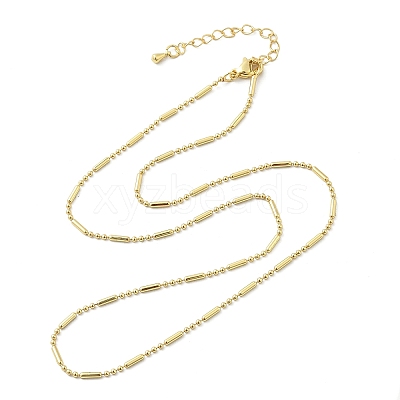 Brass Ball Column Link Chain Necklaces NJEW-A042-06G-1