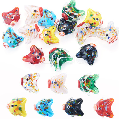 14Pcs 7 Colors Handmade Lampwork Beads LAMP-TA0002-43-1