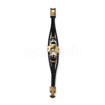 Braided Leather Cord Retro Multi-strand Bracelets BJEW-L616-20J-1