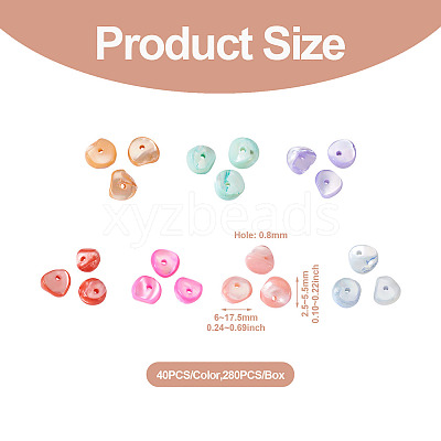 280Pcs 7 Colors Natural Freshwater Shell Beads SHEL-FW0001-02-1
