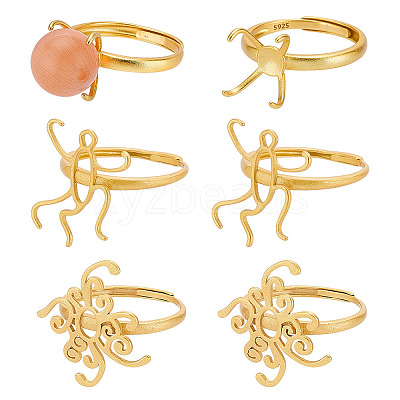 6Pcs 3 Styles Adjustable Brass Ring Components FIND-ME0001-78-1