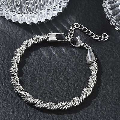 6MM 304 Stainless Steel Round Rope Chain Bracelets SA-CBA2696-25P-1