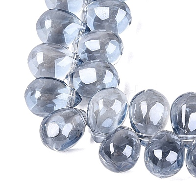 Electroplate Baking Paint Transparent Glass Beads Strands GL-N005-02A-C07-1