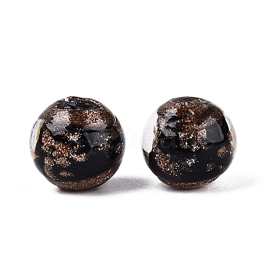 Handmade Gold Sand Lampwork Beads LAMP-N045-01A-02-1