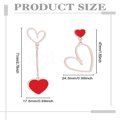 1 Pair Alloy Dangle Stud Earrings EJEW-LP0003-54RG-01-1