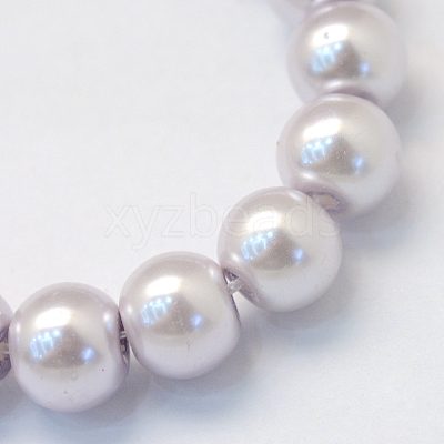 Baking Paint Pearlized Glass Pearl Round Bead Strands HY-Q003-4mm-25-1