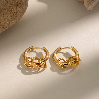 304 Stainless Steel Hoop Dangle Earrings for Women DP9089-1-1