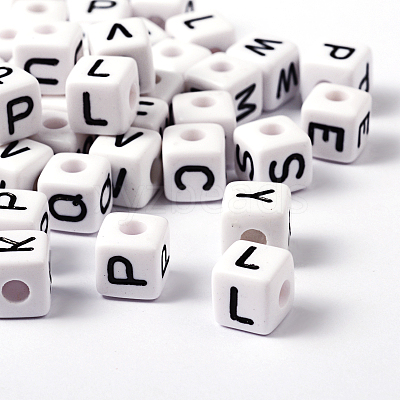 Acrylic Horizontal Hole Letter Beads PL37C9447-1