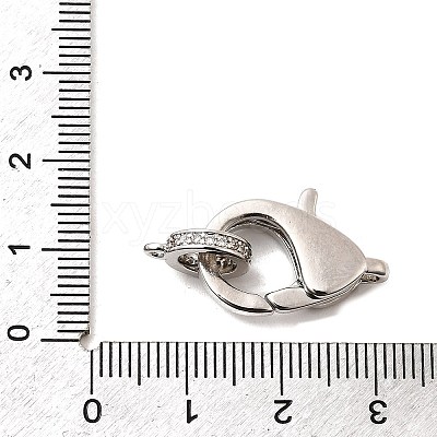 Brass Clear Cubic Zirconia Lobster Claw Clasps KK-Z078-50P-1