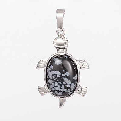 Natural Tortoise Gemstone Pendants G-D648-07-RS-1