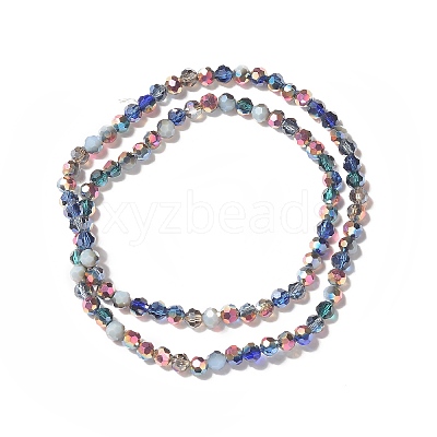 Transparent Electroplated Glass Beads Strands X-GLAA-G097-04A-1