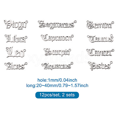 24Pcs 2 Sets Zinc Alloy Jewelry Pendant Accessories FIND-FW0001-09P-1