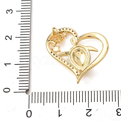 Brass Micro Pave Clear Cubic Zirconia Pendants CU-CBA8A7D-02G-B-1