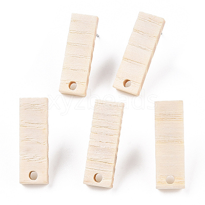 Ash Wood Stud Earring Findings EJEW-N017-011U-1