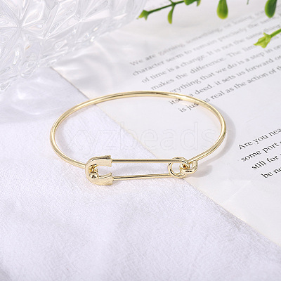 Paper Clip Shaped Brass Cuff Bangles for Women FS-WG1BAA8-01-1