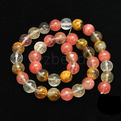Tigerskin Glass Beads Strands G-G152-4mm-3-1