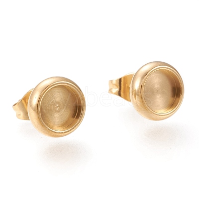 Ion Plating(IP) 304 Stainless Steel Stud Earring Settings STAS-I162-02B-G-1