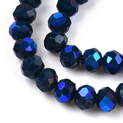 Electroplate Opaque Solid Color Glass Beads Strands EGLA-A034-P4mm-L22-1