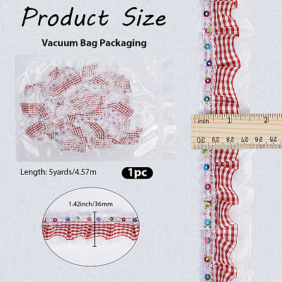 5Yards Polyester Lace Ribbon OCOR-GF0006-20D-1
