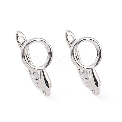 Brass Hoop Earring Findings with Latch Back Closure KK-D086-11P-1