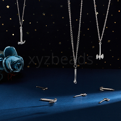 8Pcs 4 Style 304 Stainless Steel Pendants STAS-UN0031-96-1