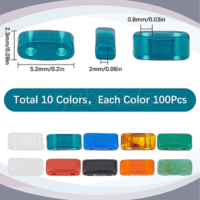 1000pcs 10 Colors Opaque Acrylic Slide Charms OACR-SC0001-37A-1