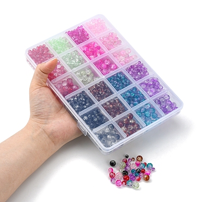 1880Pcs 24 Style Transparent Crackle Glass Beads CCG-YW0001-16-1