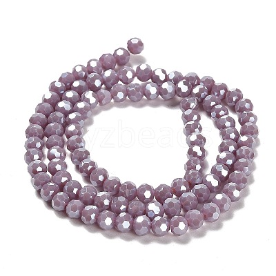 Electroplate Opaque Glass Beads Strands EGLA-A035-P6mm-A11-1