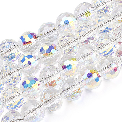 Transparent Electroplate Glass Bead Strands X-EGLA-TAC0003-04L-1