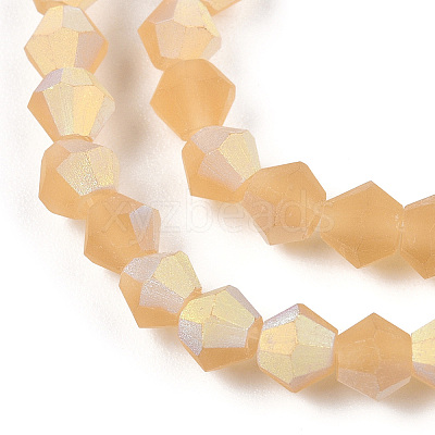 Imitate Austrian Crystal Bicone Frosted Glass Beads Strands EGLA-A039-T6mm-MB18-1