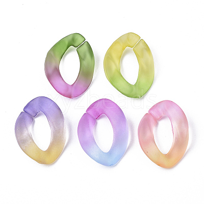 Spray Painted Two Tone Transparent Acrylic Linking Rings X-OACR-S036-001A-N-1