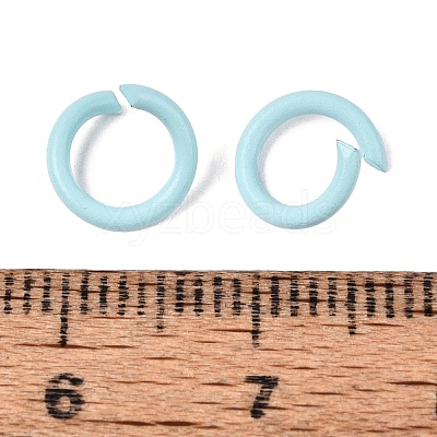 Spray Painted Iron Open Jump Rings IFIN-T017-04B-10-1