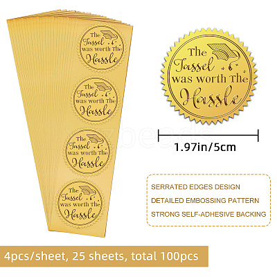 Self Adhesive Gold Foil Embossed Stickers DIY-WH0211-354-1
