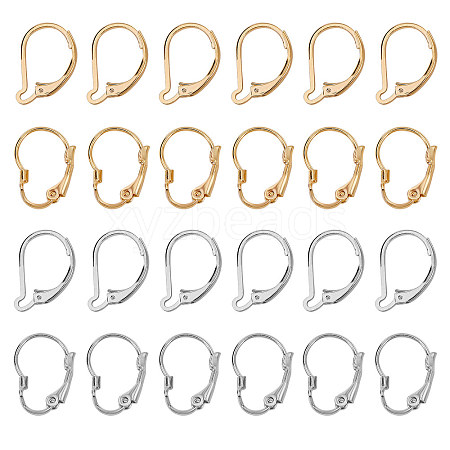 24Pcs 4 Styles Brass Leverback Earring Findings KK-SZ0001-49-1