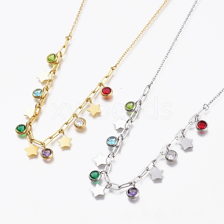 304 Stainless Steel Pendant Necklaces STAS-A049-29-1
