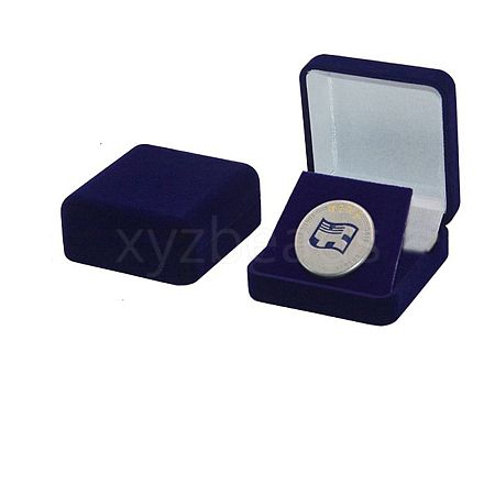 Flocking ABS Plastic Badge and Medal Keepsake Boxes CON-WH0200-02C-1
