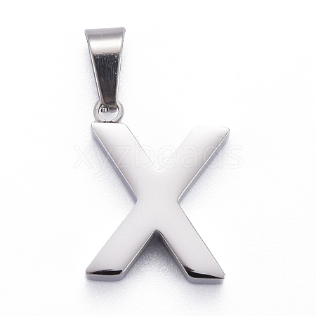 Non-Tarnish 304 Stainless Steel Letter Pendants STAS-H127-X-P-1