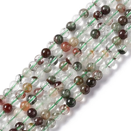 Natural Green Lodolite Quartz/Garden Quartz Beads Strands G-G933-03B-1