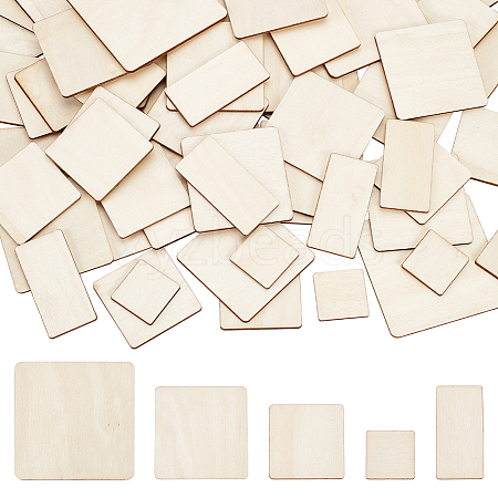 150Pcs 5 Style Wooden Coaster DIY-FG0005-15-1