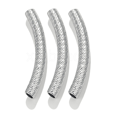 304 Stainless Steel Curved Tube Beads STAS-M071-03B-P-1