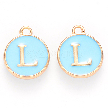 Golden Plated Alloy Enamel Charms ENAM-S118-04L-1