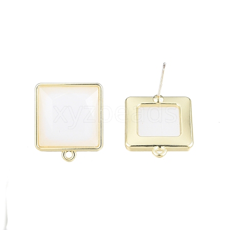 Alloy Stud Earring Findings with Resin PALLOY-N150-84B-1
