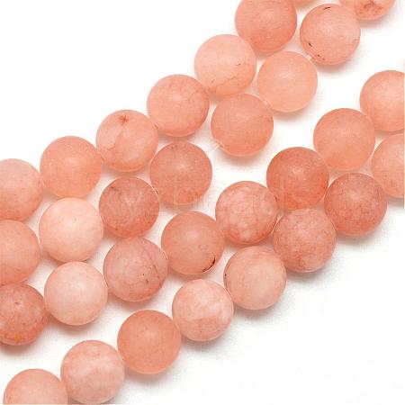 Natural White Jade Bead Strands G-R297-8mm-39-1