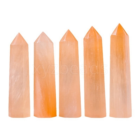 Moroccan Orange Hexagonal Healing Stone Wands PW-WG58125-01-1