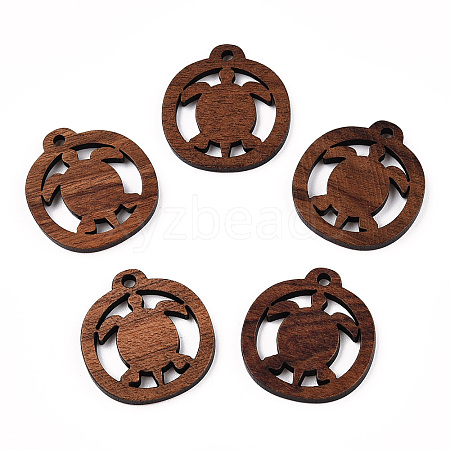 Natural Walnut Wood Pendants WOOD-T023-23-1