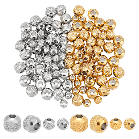 Unicraftale 120Pcs 4 Styles 201 Stainless Steel Beads STAS-UN0043-33-1