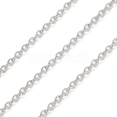 Anti-Tarnish Rhodium Plated 925 Sterling Silver Cable Chains LS-STER-E072-02P-05-1