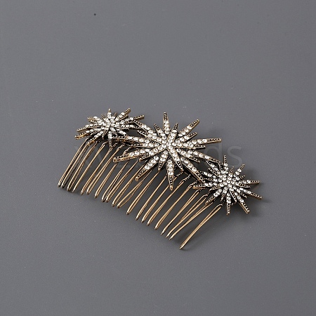 Star Alloy Rhinestone Hair Combs PW-WG71773-03-1